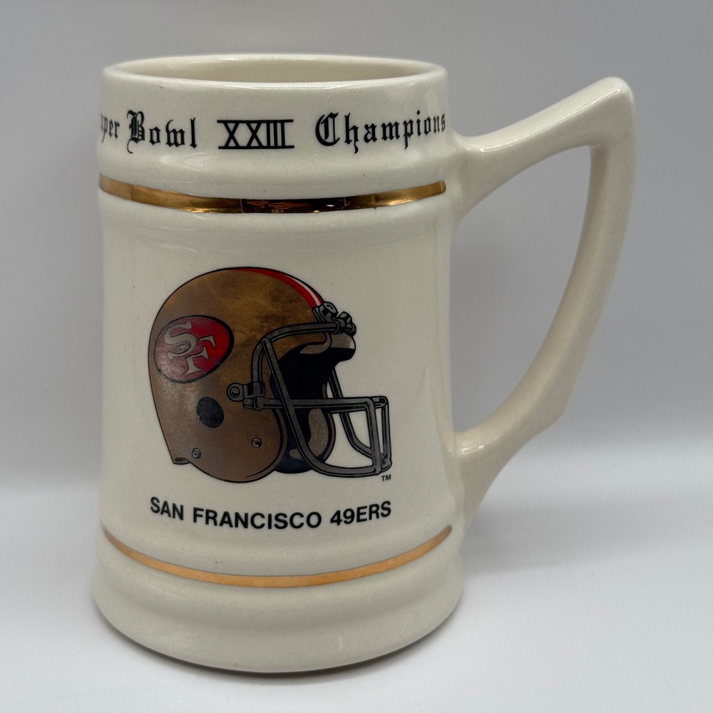 Vintage San Francisco 49ers Super Bowl XXIII Champions 1988 Season Record Stein